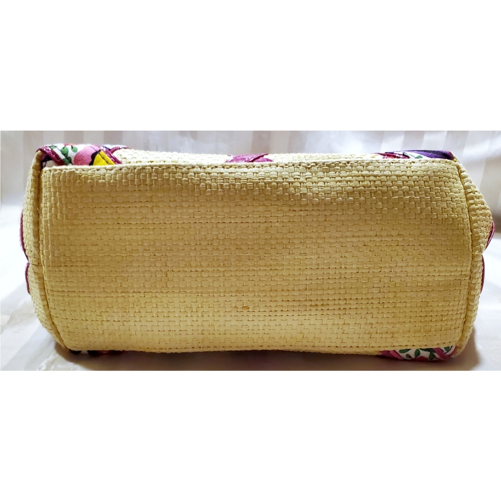 Vera Bradley Viva La Vera Pink Shoulder Bag Purse Bamboo Straw Style - Picture 5 of 12